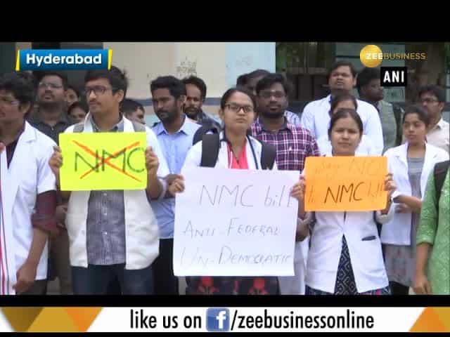 Doctors stage protest against NMC bill in Hyderabad