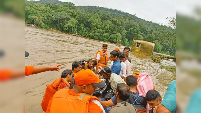 Kerala floods claim 42 lives; over 1 lakh in relief camps; Rail and air traffic hit