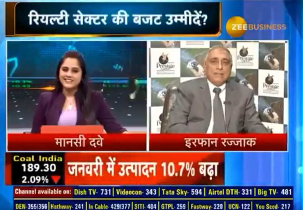 Budget 2020 Expectations: Removal of deemed income tax is must for realty sector growth, says Prestige group, CMD Irfan Razak