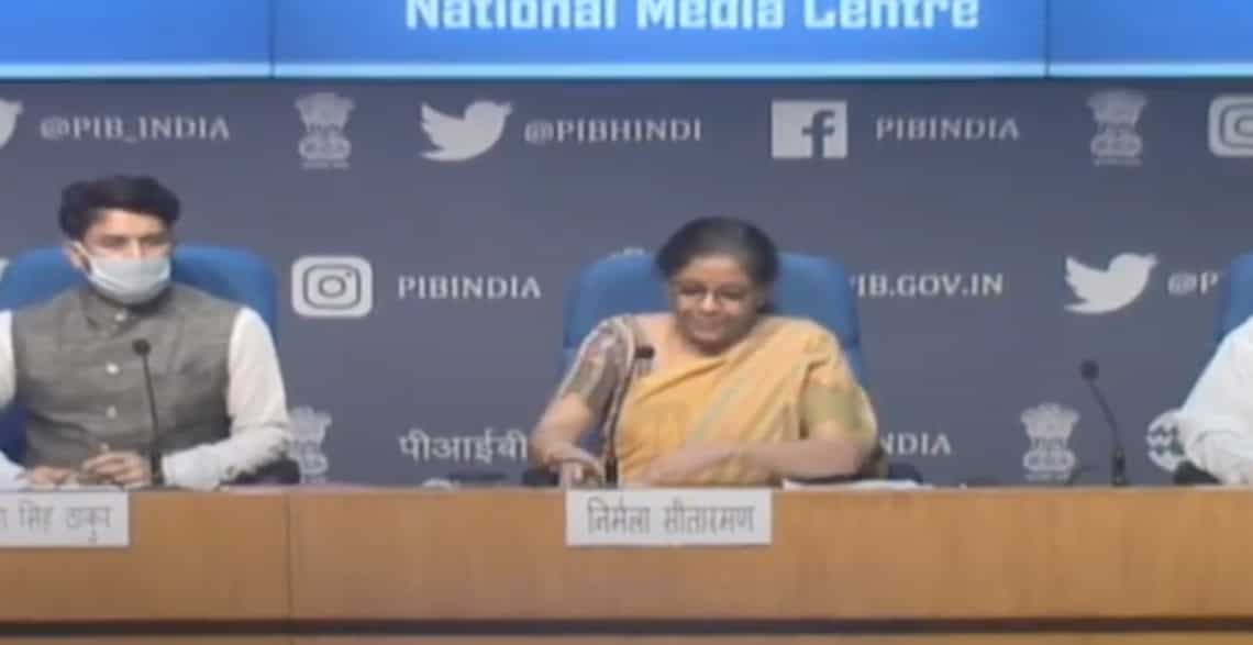 Finance Minister Nirmala Sitharaman announces free food grains for migrant labourers for 2 months