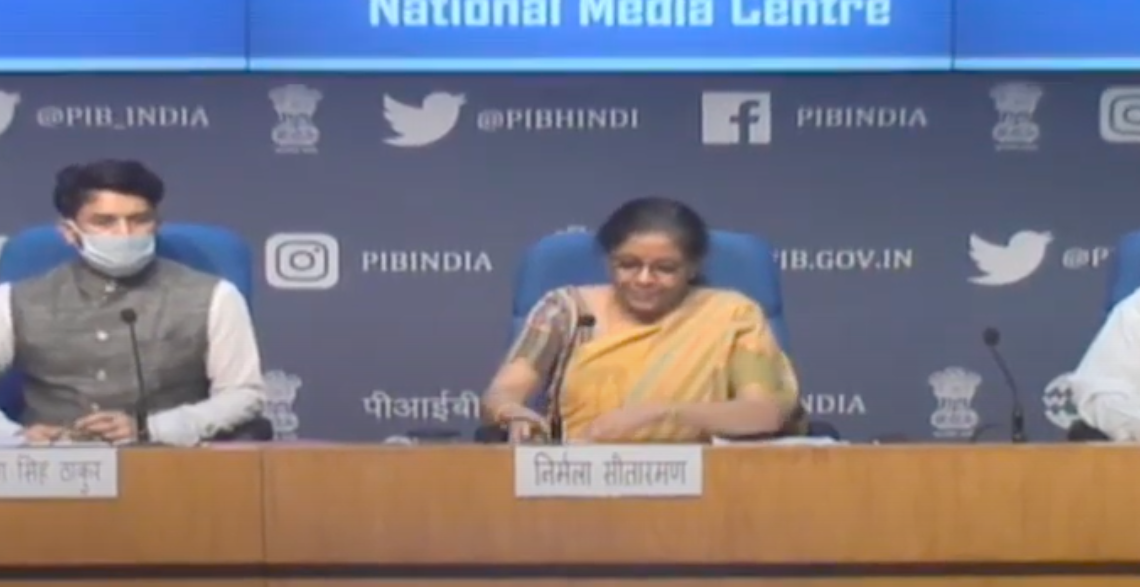 Finance Minister Nirmala Sitharaman announces free food grains for migrant labourers for 2 months