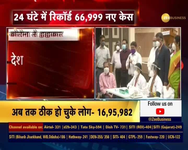 Corona Update: 66,999 new cases recorded in 24 hours