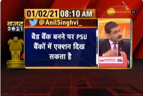 ZeeBiz Report Validated by Budget 2021; only channel to tell you about bad bank announcement