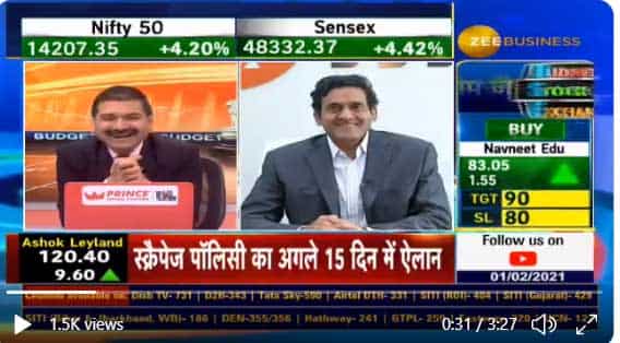 In chat with Anil Singhvi, IIFL Chairman Nirmal Jain says Budget 2021 proposals are excellent news for the market 