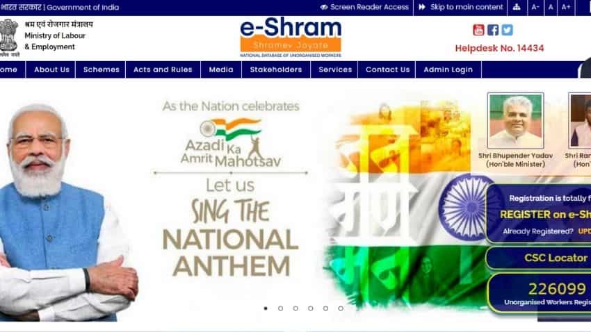 How unorganised sector workers can REGISTER on e-SHRAM portal at eshram.gov.in? Check FULL PROCESS here; see BENEFITS, ELIGIBILITY and MORE