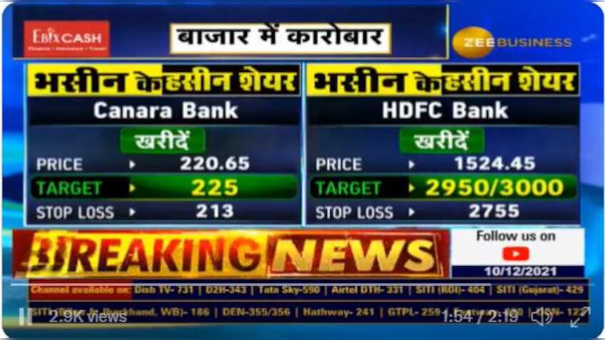 Why Sanjiv Bhasin picks HDFC, PNB, and Canara Bank stocks? Know stop-loss, targets, and other details