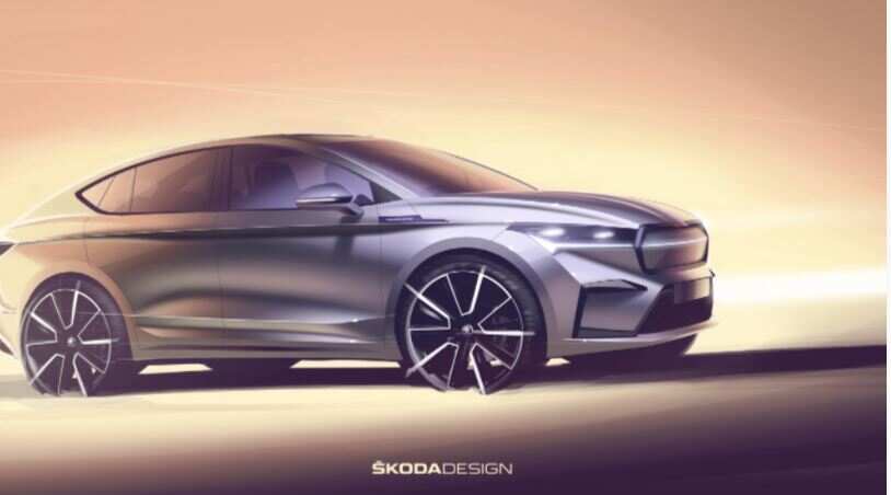 First glimpse of new Skoda Enyaq Coupe iV revealed; world premiere of first electric model on this date