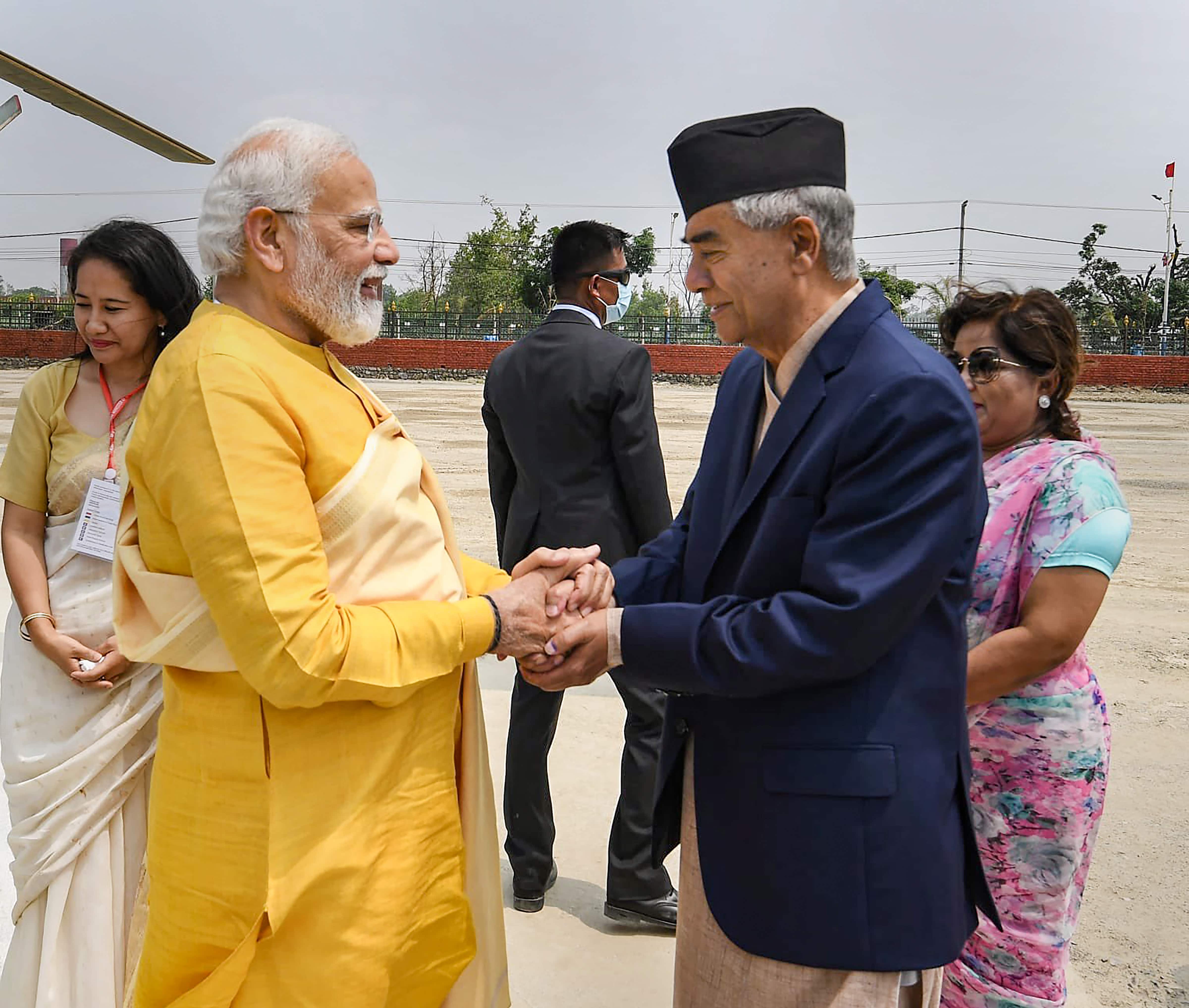 PM arrives Lumbini