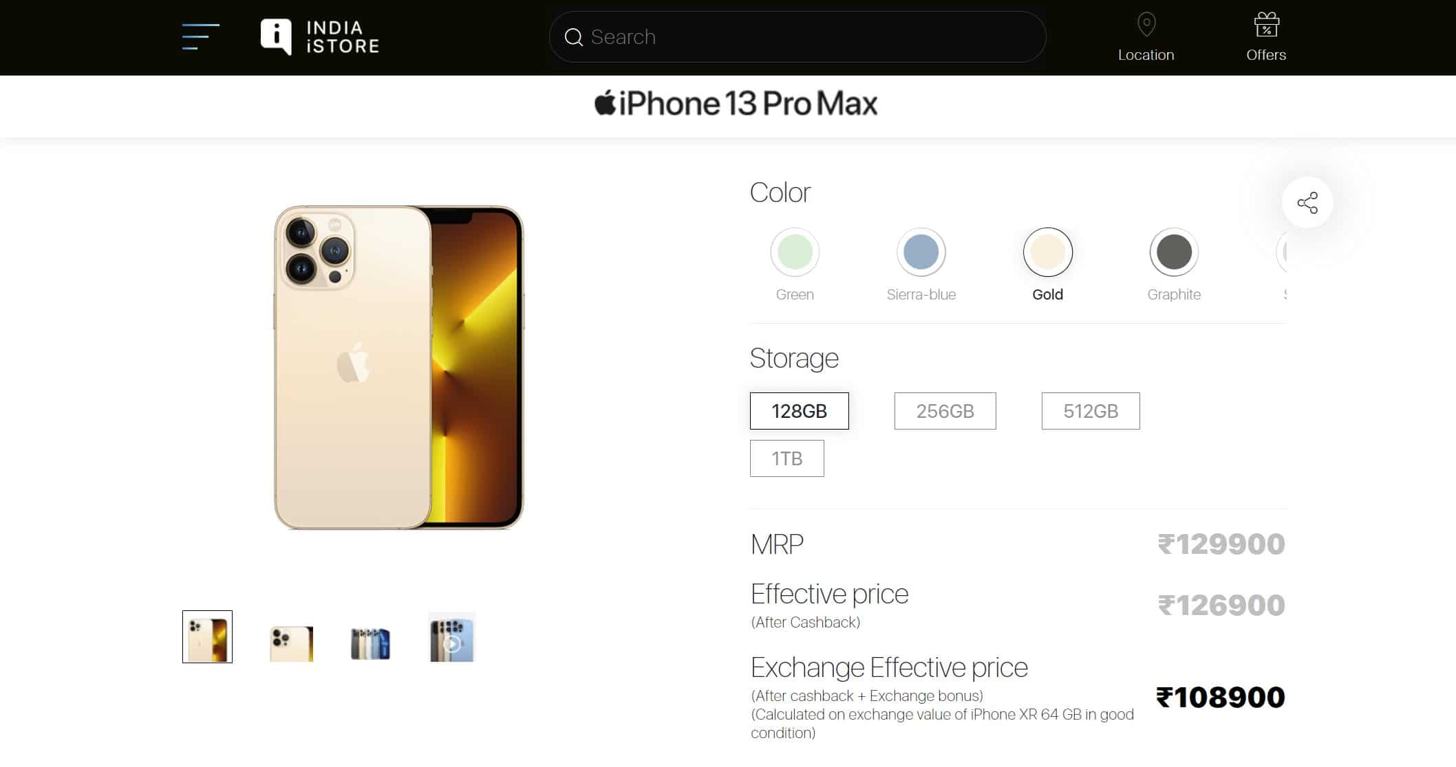 Buy Apple iPhone 13 Pro (Gold, 512GB) Online price in India
