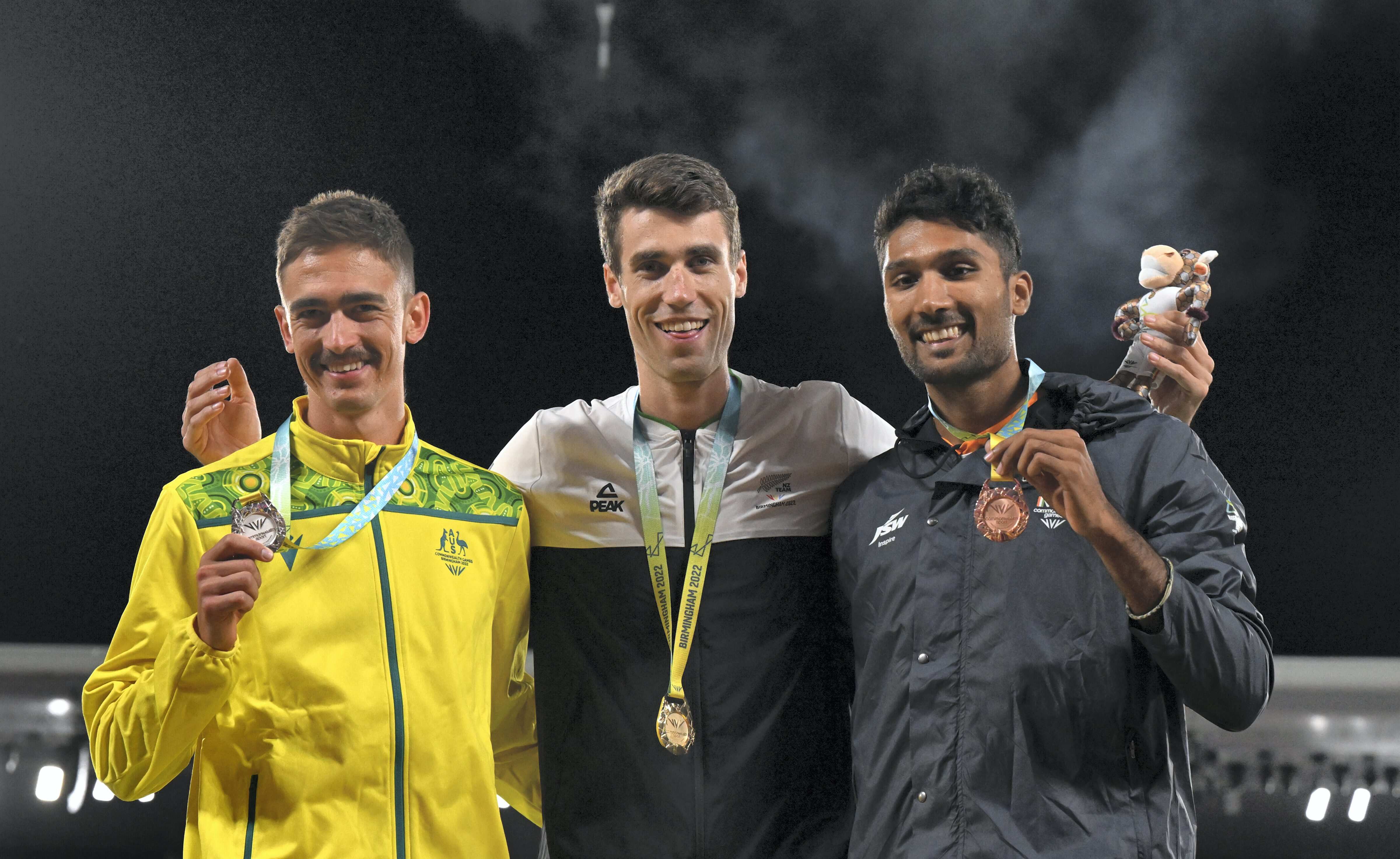 Bronze medal winner India's Tejaswin Shankar