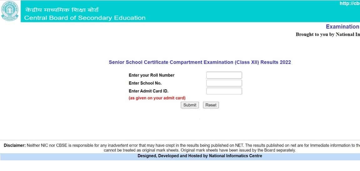 Cbse Compartment Result 2022 Class 12 Declared Check Steps To Download From Cbseresults Nic In Cbse Compartment Result 2022 Class 12 Declared Check Steps To Download From Cbseresults Nic In
