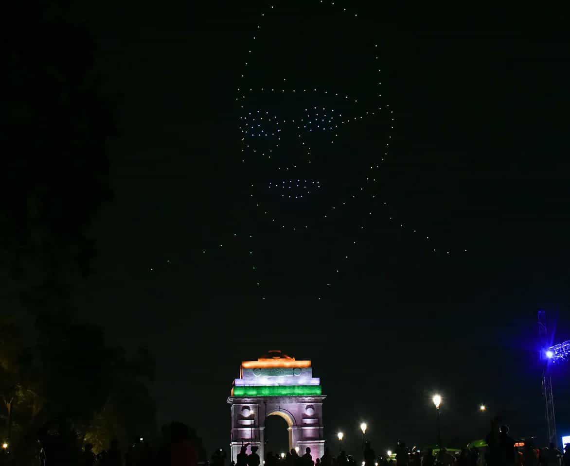 In Pictures! Drones dazzle in air at India Gate to celebrate Netaji's