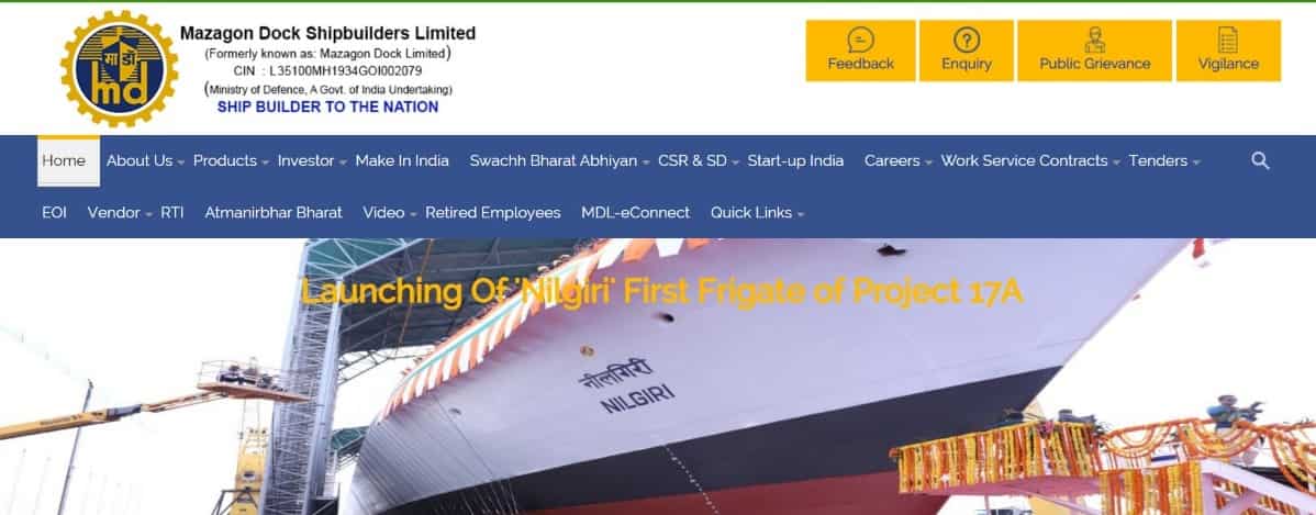 Mazagon Dock Recruitment 2022: Apply for 1041 vacancies now; check salary, age limit, and how to apply here - mazagondock.in