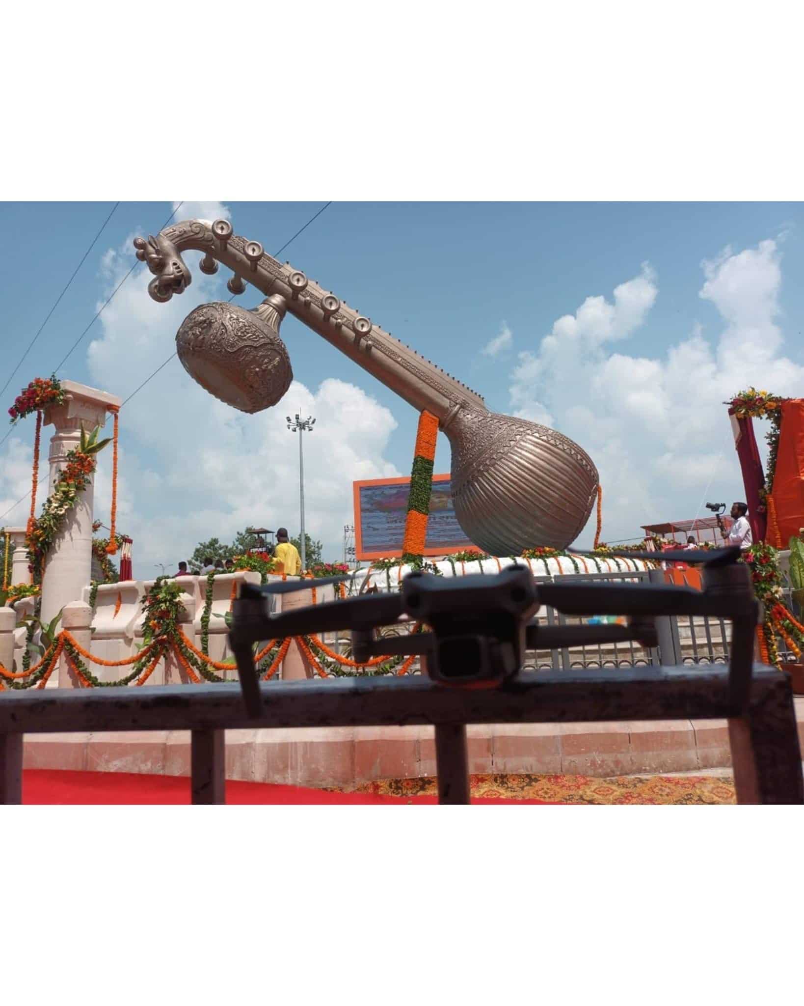 Giant veena has been installed at prominent intersection in Ayodhya
