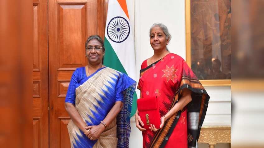 Budget 2023: FM Nirmala Sitharaman dons traditional temple border red saree to present Union Budget 2023
