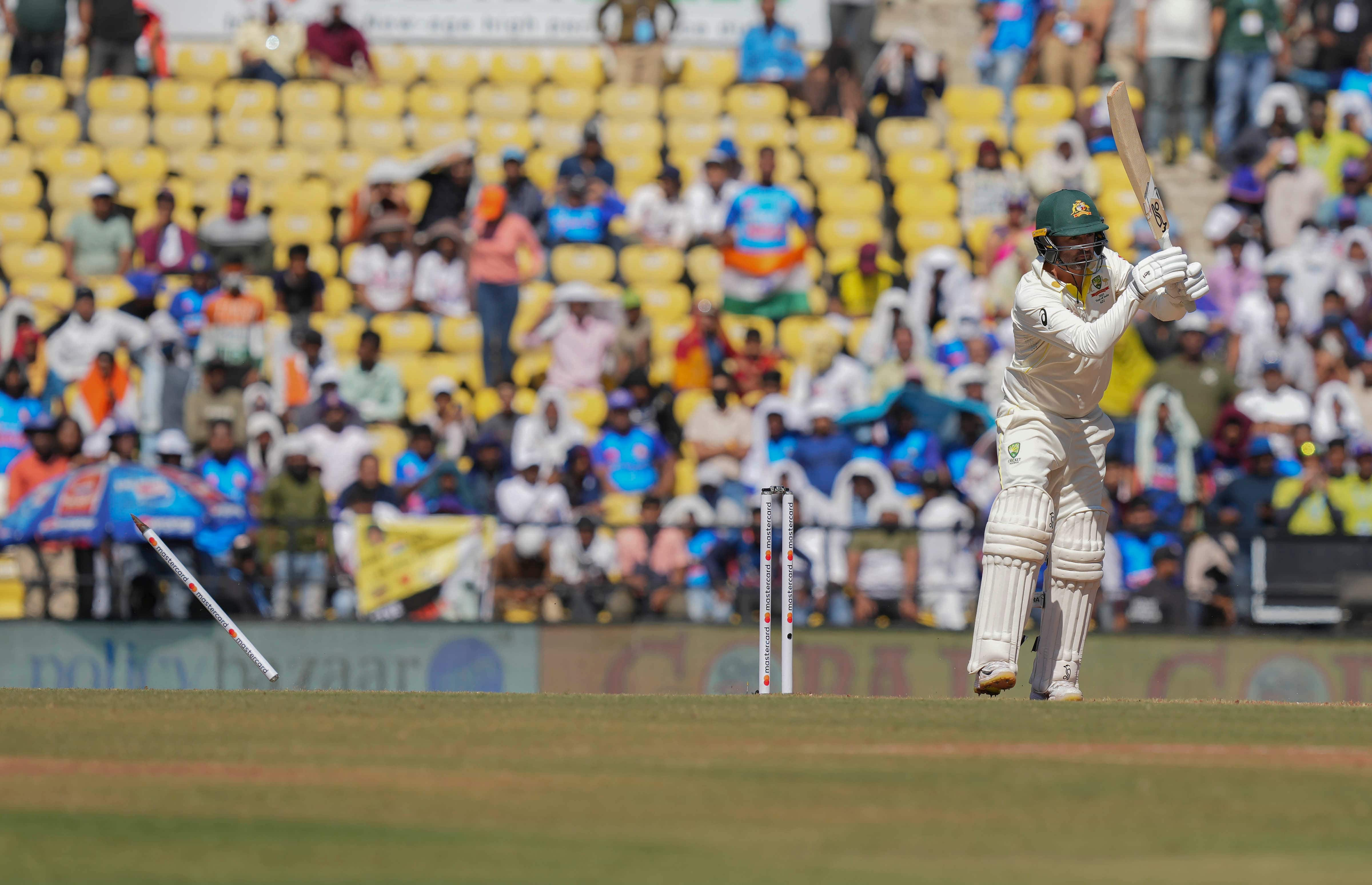 Nathan Lyon bowled out