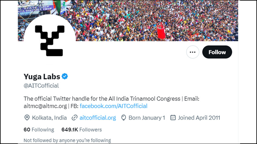Trinamool Congress' Twitter account hacked; name, logo changed