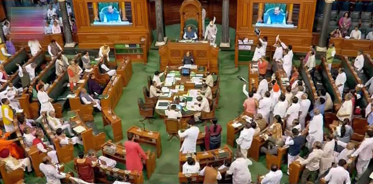 Lok Sabha Disrupted Again As BJP, Opposition MPs Raise Slogans Over ...