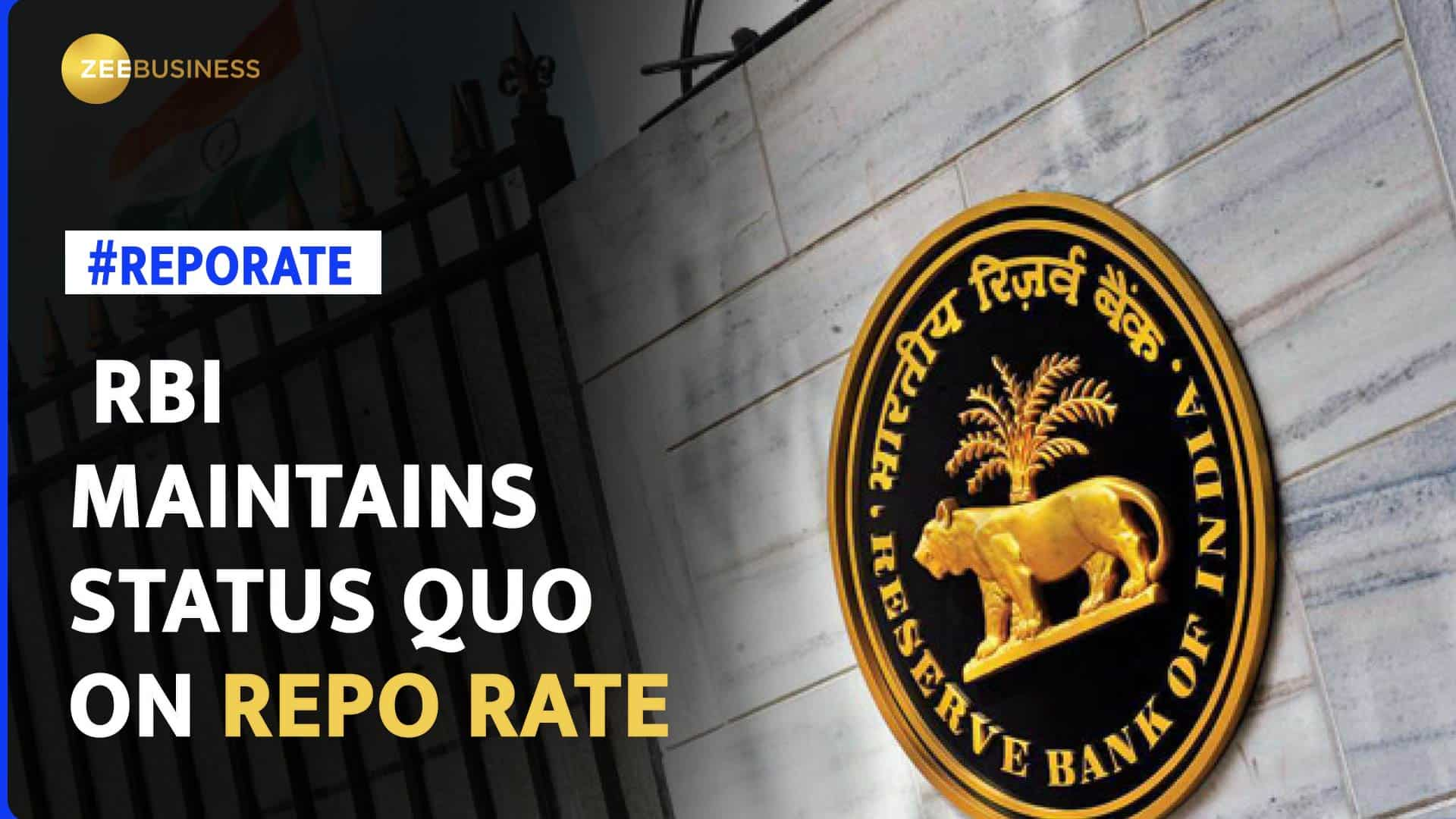 RBI MPC Meet: Repo Rate Remains Unchanged At 6.5% | Zee Business