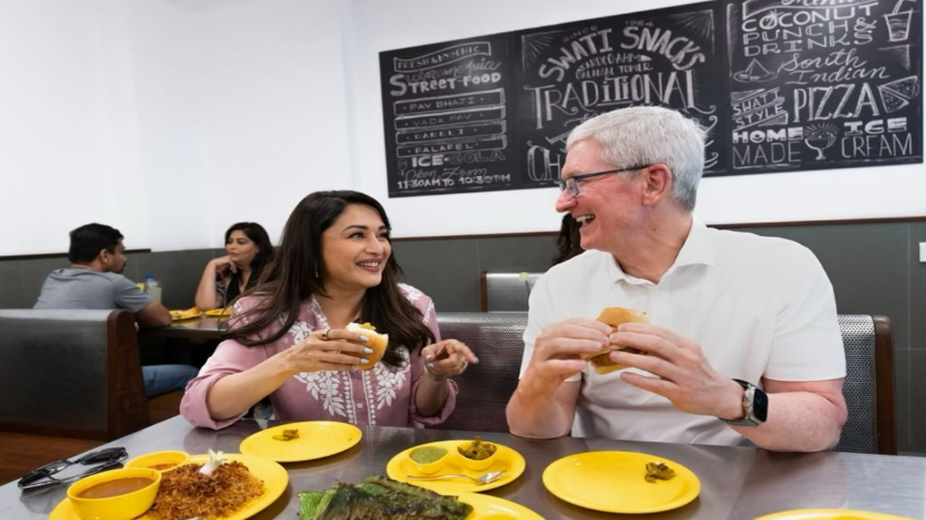 Apple CEO Tim Cook savours Vada Pav in