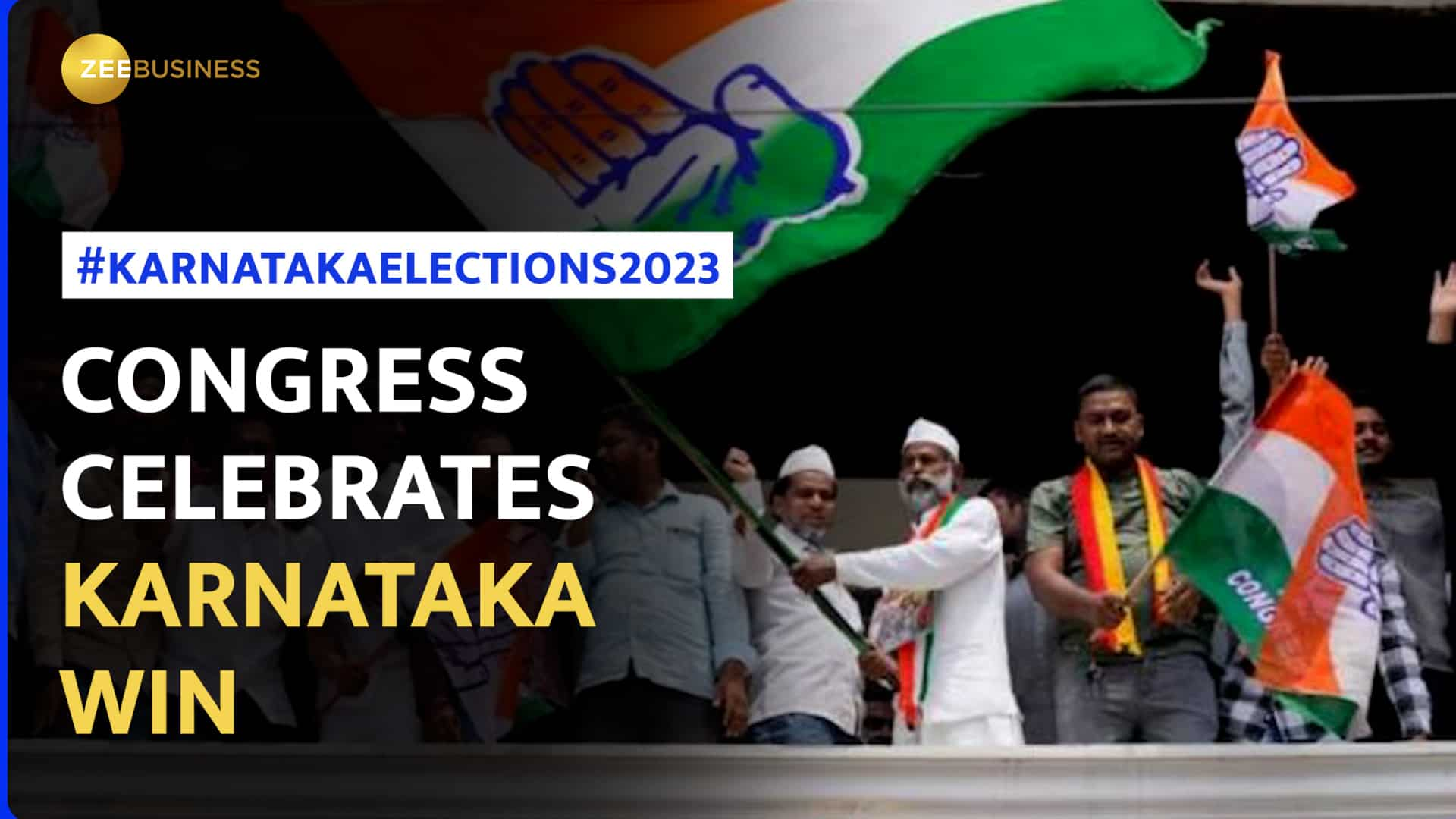 Karnataka Election Results 2023: Congress party workers celebrate victory in Karnataka assembly elections | Zee Business