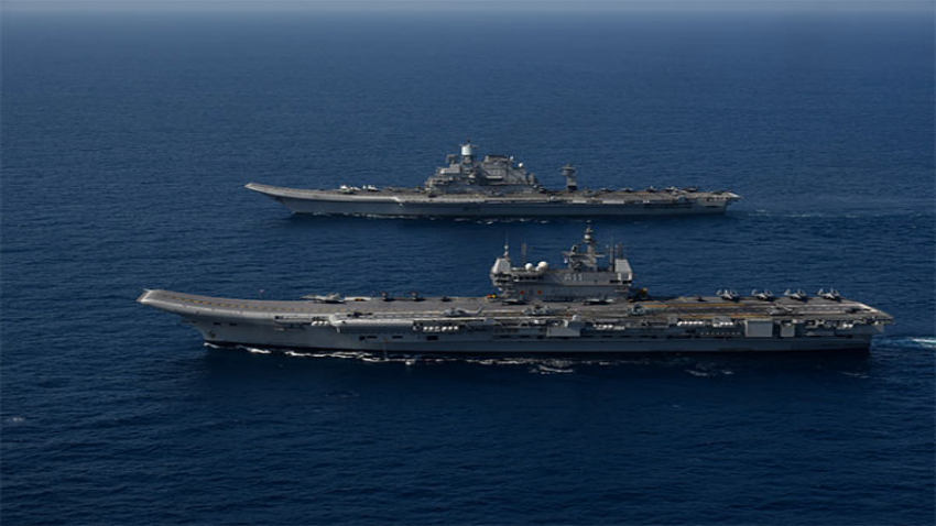 India Navy conducts mega operation involving two aircraft carriers, over 35 combat planes