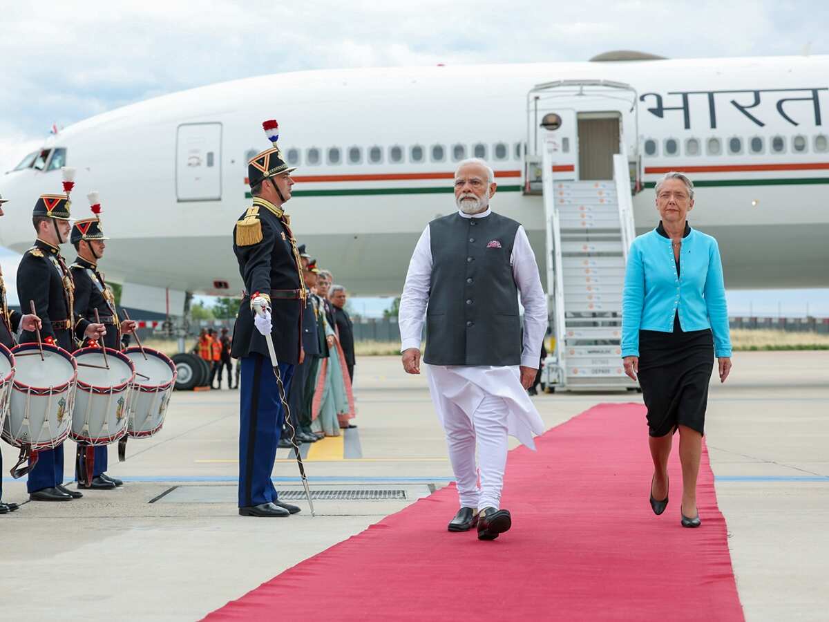 PM Modi France Visit: PM received by French counterpart upon arrival in Paris, to hold talks with President Emmanuel Macron
