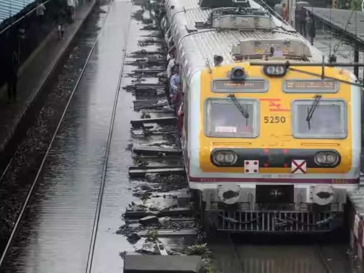 Local train services on Mumbai suburban section stopped due to water-logging on tracks after heavy rains