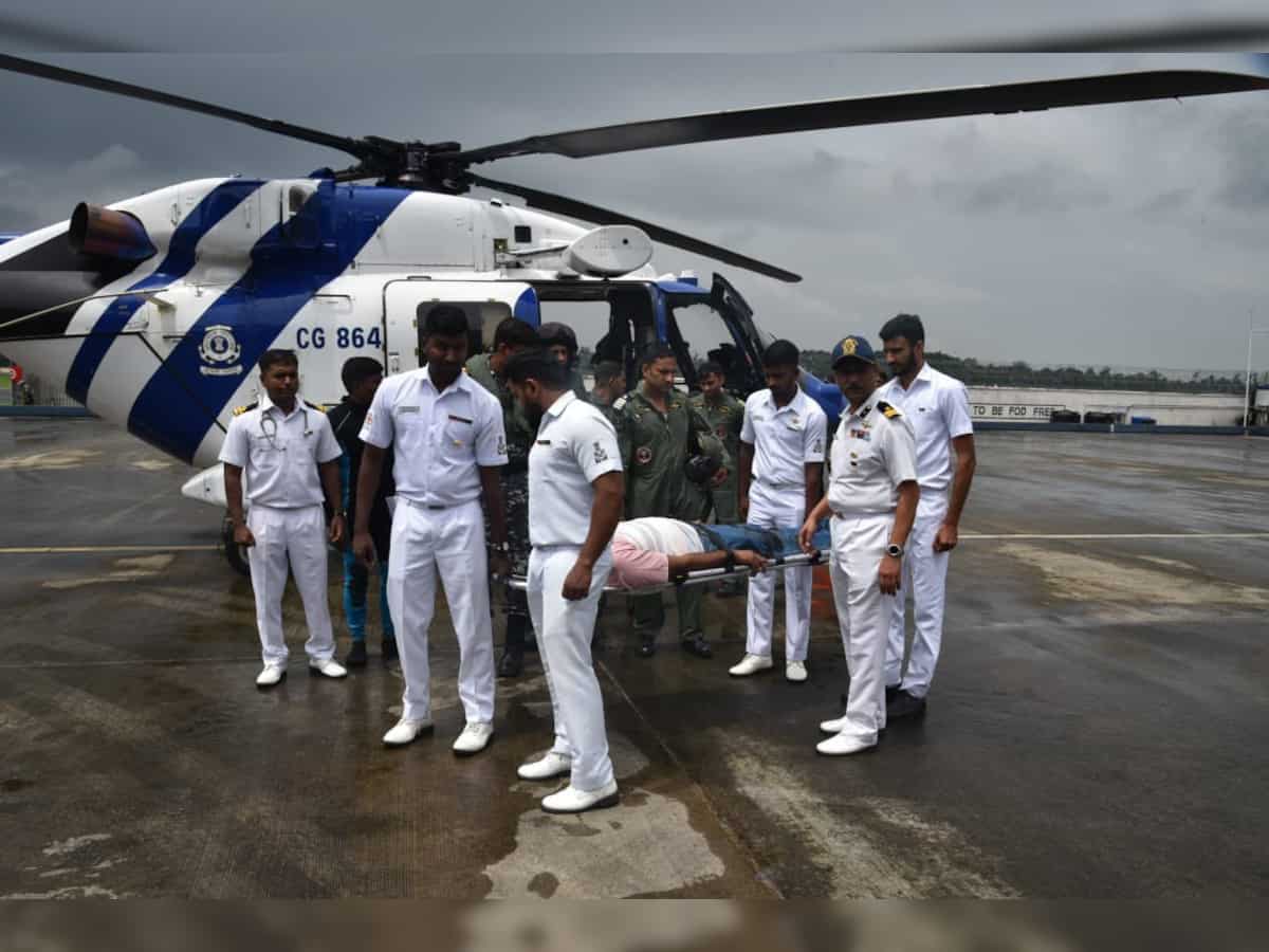 Indian Coast Guard carries out mid-sea medical evacuation of private tanker's sailor off Kerala coast amid bad weather conditions