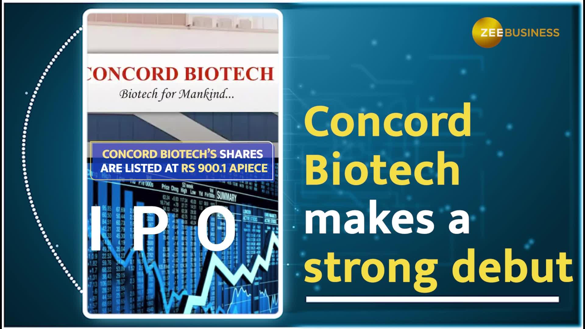 Concord Biotech IPO lists at 21.5 premium Zee Business