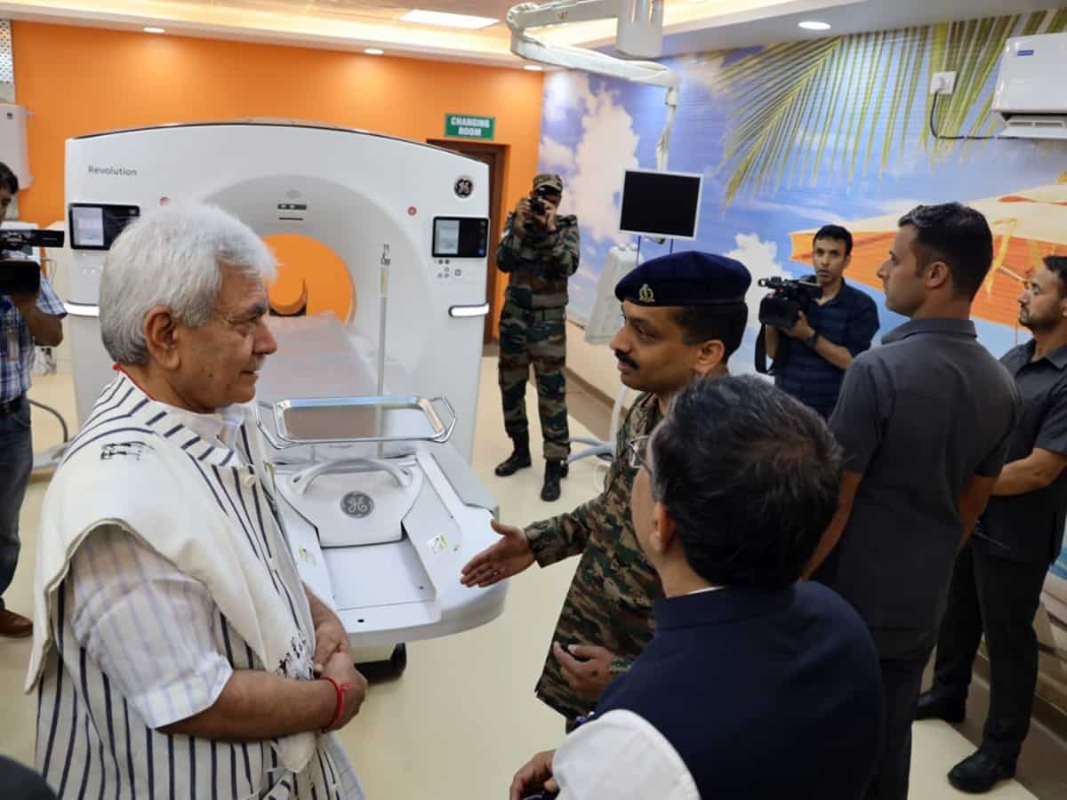 J&K Lieutenant Governor Manoj Sinha inaugurates CT Scan Centre for Indian Army 92 Base Hospital in Srinagar