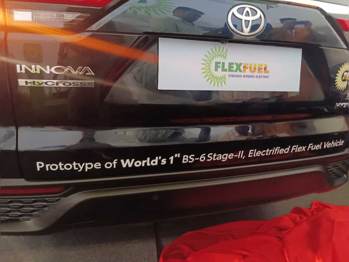 Nitin Gadkari unveils prototype of world's first BS VI Stage-2 electrified flex fuel vehicle