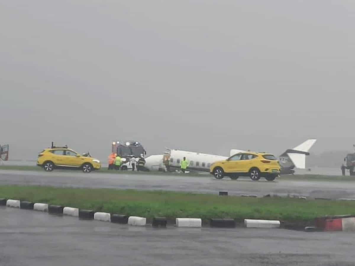 Mumbai airport accident: Private jet with 8 people on-board veers off runway — Watch first visuals