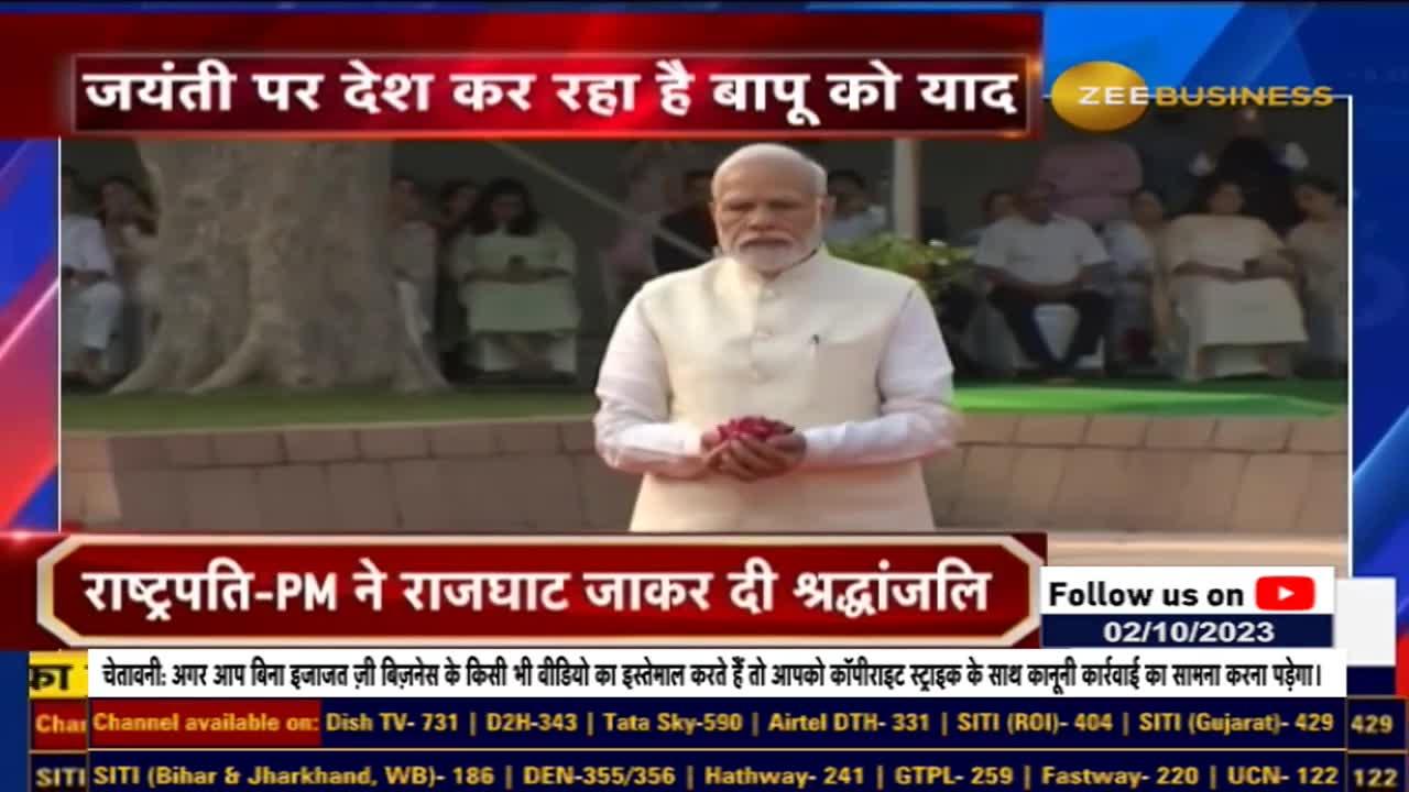 PM Modi pays floral tribute to Mahatma Gandhi, Lal Bahadur Shastri on ...