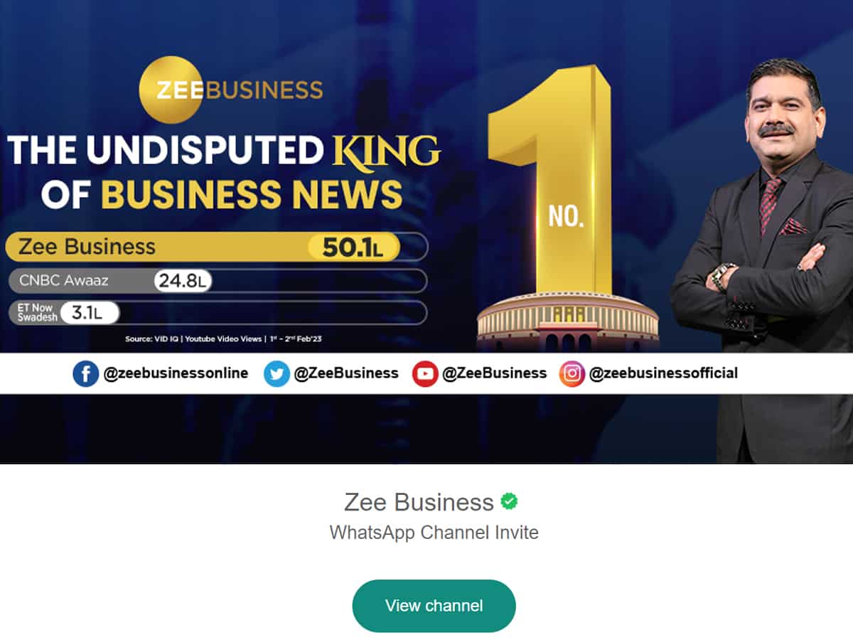 Zee Business is now on WhatsApp Channels - Follow us here 