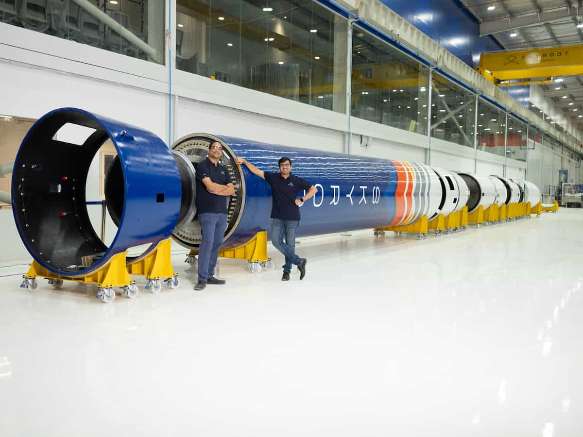 Space sector startup Skyroot unveils indigenously built Vikram-1 rocket