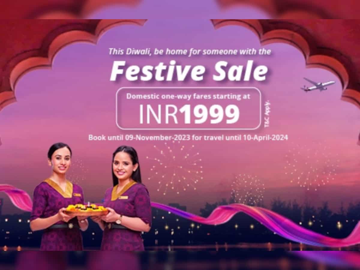Vistara announces festival sale: Domestic fares start from Rs 1,999 - know  details here