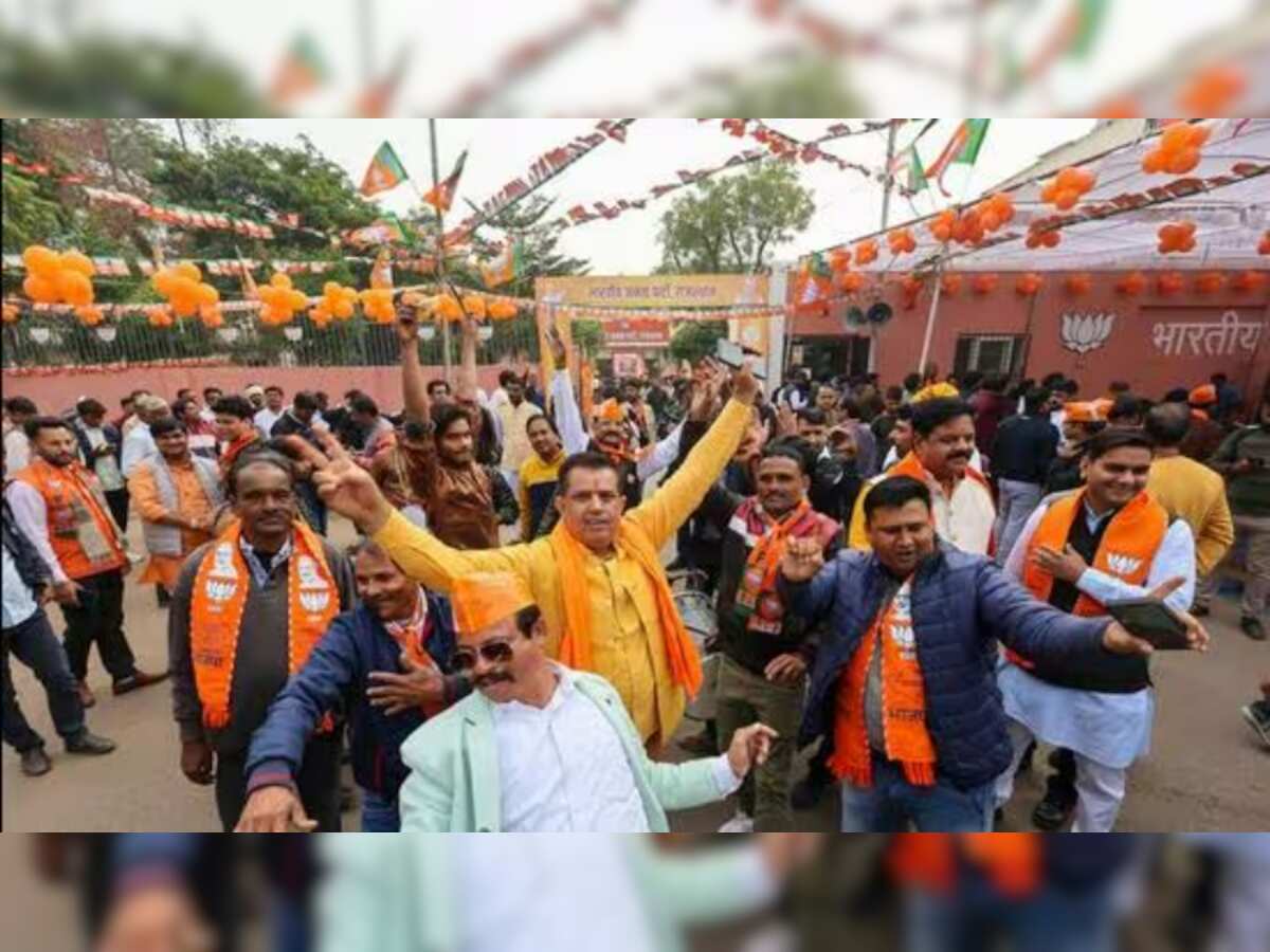 BJP's saffron wave storms Congress away in MP, Rajasthan and Chhattisgarh; Congress upstages BRS in Telangana