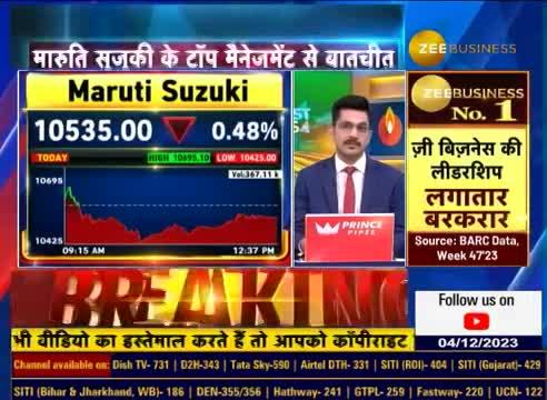 Mr. Shashank Srivastava, Senior Executive Officer, Marketing & Sales, MSIL In Talk With Zee Business