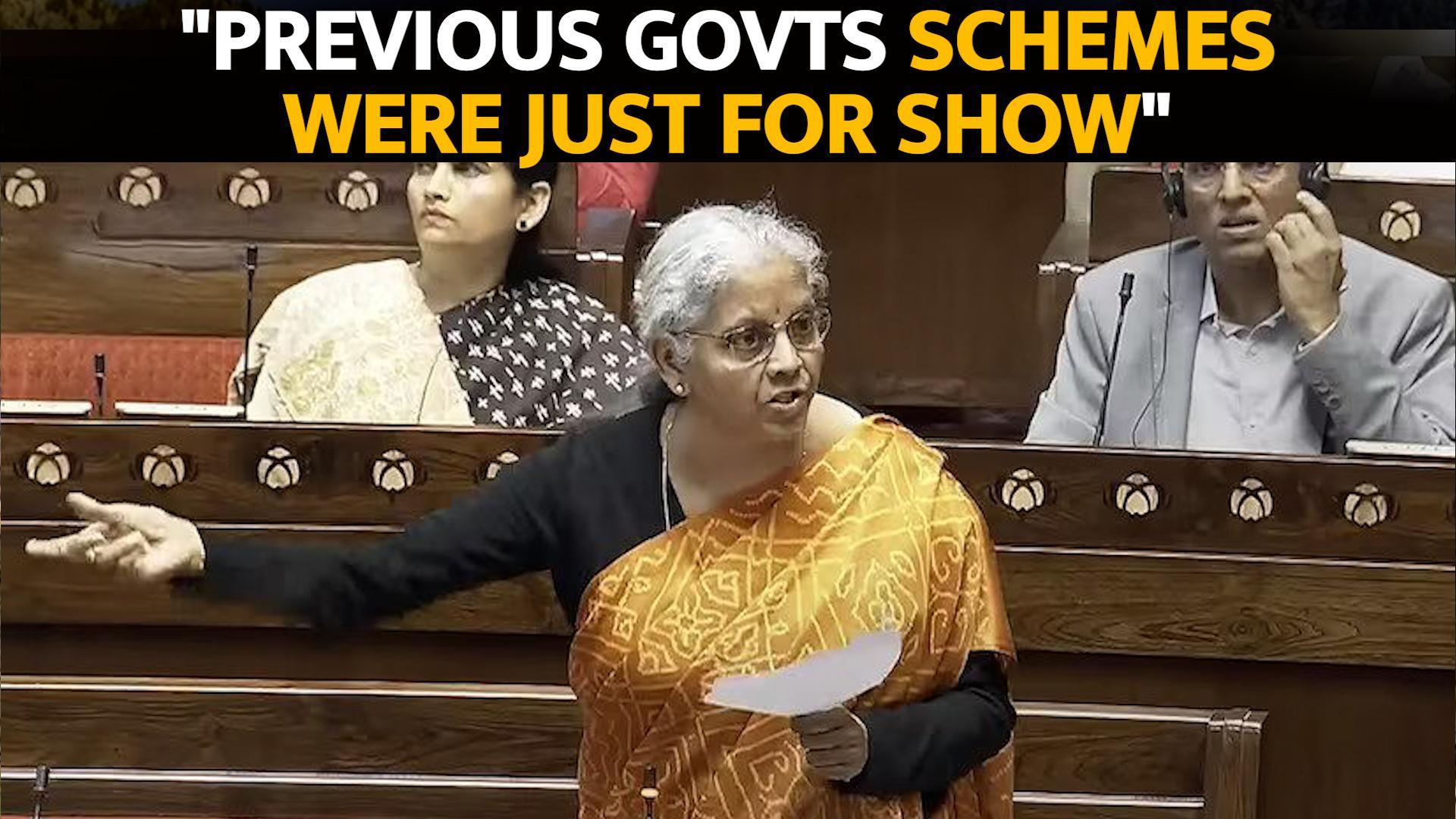 Finance Minister Nirmala Sitharaman Critiques Pre-2014 Schemes in Parliament