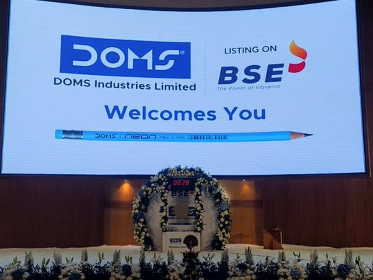 DOMS IPO Listing Highlights: Stellar debut for DOMS, lists at 77% ...