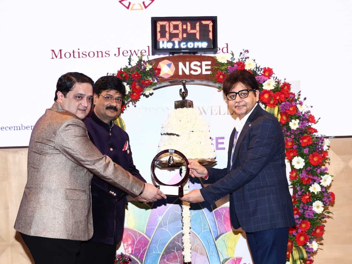 Motisons Jewellers makes bumper debut on bourses, shares list at 98.18% premium on NSE 