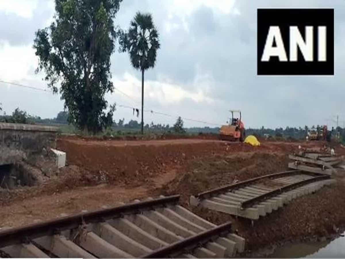 Railway track damaged due to heavy rainfall in Tamil Nadu's Thoothukudi