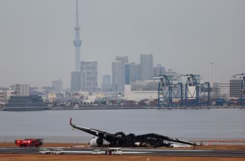 Japan Airlines counts losses from plane destroyed in