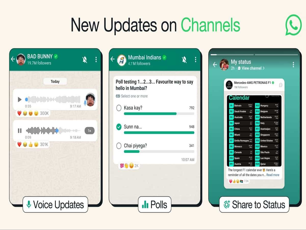 WhatsApp Channels gets new features like polls, voice updates and share to status - Check details