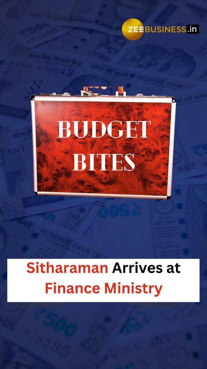 Budget 2024 FM Nirmala Sitharaman Arrives at Ministry of Finance