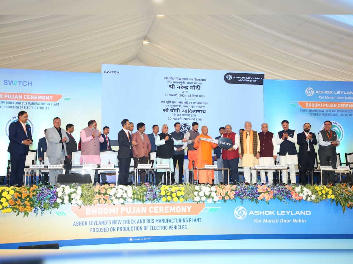 UP CM Adityanath lays foundation stone for green CV facility of Ashok Leyland