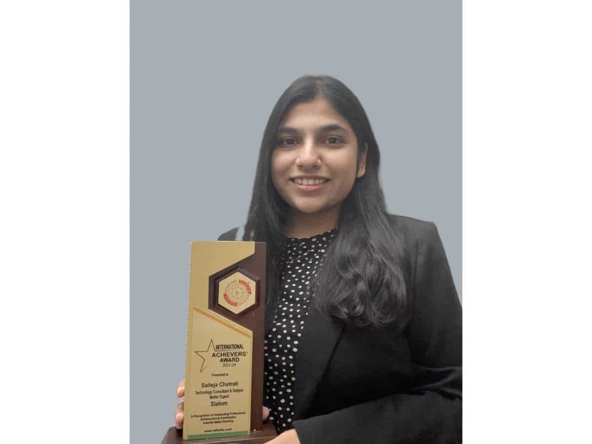 Saiteja Chatrati Awarded with International Achievers’ Award by the Indian Achievers’ Forum