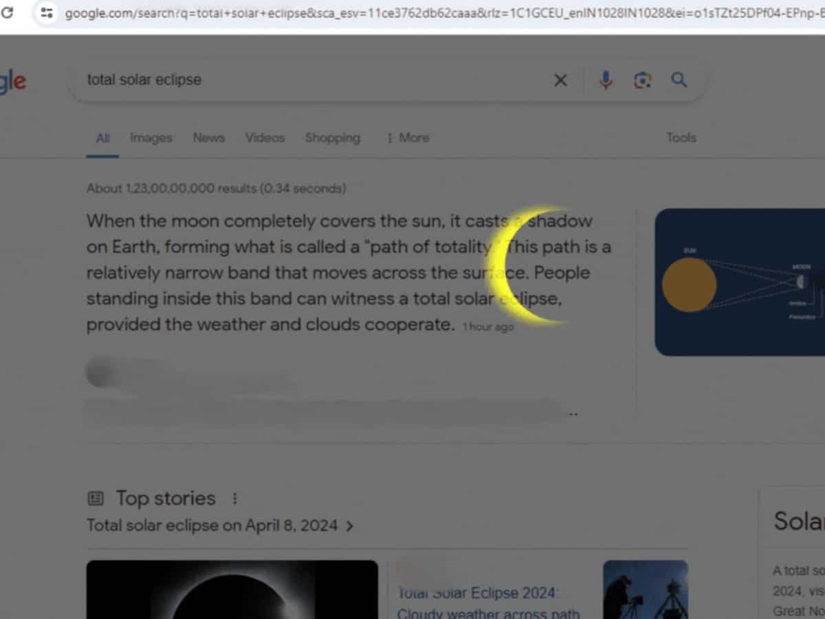 Solar Eclipse 2024: Google celebrates total Solar Eclipse with special animation, check to view solar eclipse LIVE