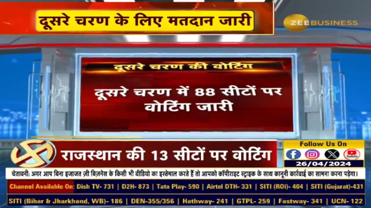 Voting continues for the second phase of Lok Sabha Elections 2024